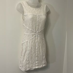 Bisou Bisou White Lace Dress Formal Party Cottagecore Womens Size 8 Medium